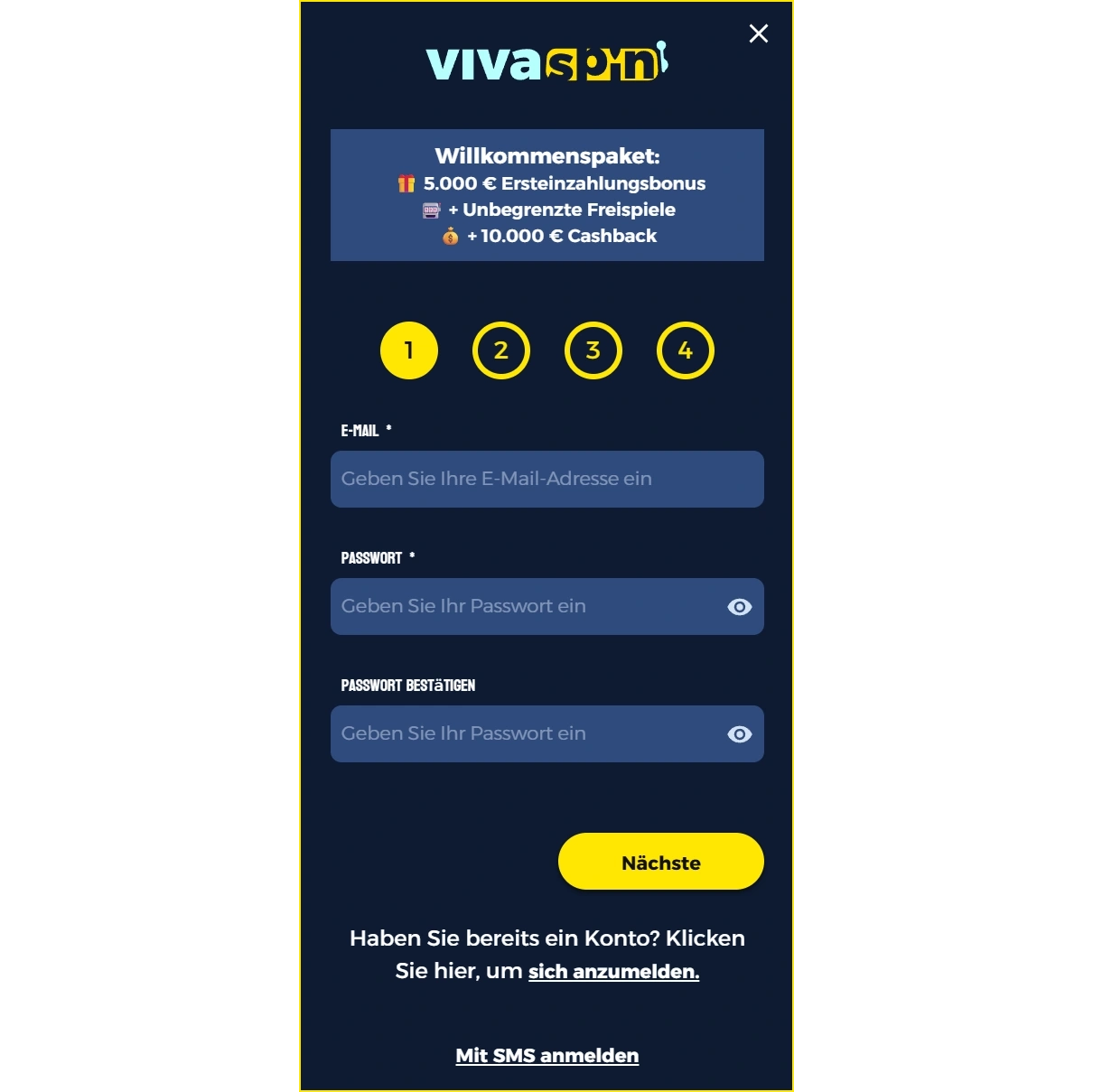 So registrieren Sie sich bei VivaSpin